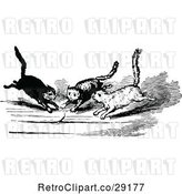 Vector Clip Art of Retro Cats Chasing a Mouse by Prawny Vintage