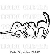 Vector Clip Art of Retro Cats Meeting by Prawny Vintage