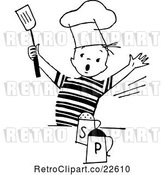 Vector Clip Art of Retro Chef Boy with Salt and Pepper by BestVector
