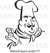 Vector Clip Art of Retro Chef Touching His Fingers by BestVector