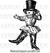 Vector Clip Art of Retro Child Dressed up in Boots and a Hat by Prawny Vintage
