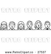 Vector Clip Art of Retro Children Singing by Prawny Vintage