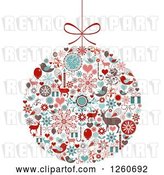 Vector Clip Art of Retro Christmas Bauble of Holiday Items by OnFocusMedia