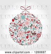 Vector Clip Art of Retro Christmas Bauble of Holiday Items on Shading by OnFocusMedia