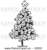Vector Clip Art of Retro Christmas Tree of Gifts by Prawny Vintage