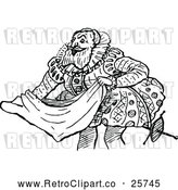 Vector Clip Art of Retro Christopher Columbus with a Sack by Prawny Vintage