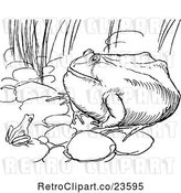 Vector Clip Art of Retro Chubby Frog by Prawny Vintage