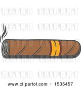 Vector Clip Art of Retro Cigar, in Style by Vector Tradition SM