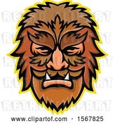 Vector Clip Art of Retro Circus Freak Wolfman Head Mascot by Patrimonio