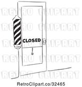 Vector Clip Art of Retro Closed Barber Shop by Picsburg