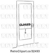 Vector Clip Art of Retro Closed Shop by Picsburg