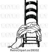 Vector Clip Art of Retro Coat Draped on a Chair by Prawny Vintage