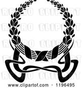 Vector Clip Art of Retro Coat of Arms Wreath with Ribbons by Vector Tradition SM