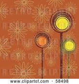 Vector Clip Art of Retro Colored Background of Trees and Flowers by MilsiArt