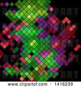 Vector Clip Art of Retro Colorful Abstract Mosaic Design on Black by KJ Pargeter