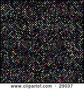 Vector Clip Art of Retro Colorful Disco Dotted Background on Black by KJ Pargeter