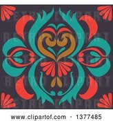 Vector Clip Art of Retro Colorful Floral Art Deco Background by Cherie Reve