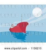 Vector Clip Art of Retro Commercial Tanker Ship 3 by Patrimonio