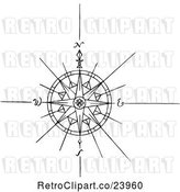 Vector Clip Art of Retro Compass by Prawny Vintage