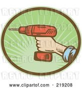 Vector Clip Art of Retro Cordless Drill Tool Logo by Patrimonio