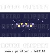 Vector Clip Art of Retro Cosmic Design with Moon Text by Elena