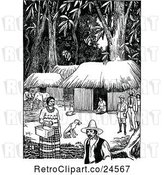 Vector Clip Art of Retro Costa Rican Forest Village by Prawny Vintage