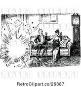 Vector Clip Art of Retro Couple and Explosion by Prawny Vintage