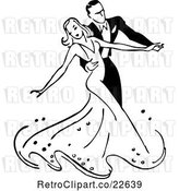 Vector Clip Art of Retro Couple Ballroom Dancing 2 by BestVector