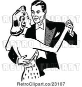 Vector Clip Art of Retro Couple Dancing Together by Prawny Vintage