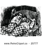 Vector Clip Art of Retro Couple in Bed by Prawny Vintage