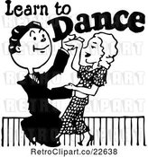 Vector Clip Art of Retro Couple Learning to Dance by BestVector