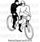 Vector Clip Art of Retro Couple Riding a Tandem Bicycle by Prawny Vintage