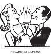 Vector Clip Art of Retro Couple Toasting by BestVector