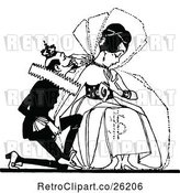 Vector Clip Art of Retro Couple with a Dollar Symbol by Prawny Vintage