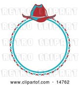 Vector Clip Art of Retro Cowboy Lasso and Hat in a Circle by Andy Nortnik