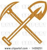 Vector Clip Art of Retro Crossed Miner Pickaxe and Shovel by Patrimonio