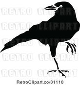 Vector Clip Art of Retro Crow 2 by Prawny Vintage