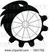 Vector Clip Art of Retro Crow or Raven Bird Morphing into a Gear by Patrimonio
