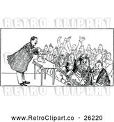 Vector Clip Art of Retro Crowd and Speaker 2 by Prawny Vintage