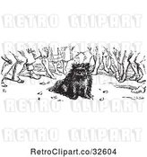 Vector Clip Art of Retro Crowd Around a Dog in by Picsburg