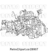 Vector Clip Art of Retro Crowded Horse Drawn Stagecoach by Prawny Vintage