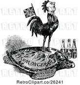Vector Clip Art of Retro Crowing British Guy on a Turtle by Prawny Vintage
