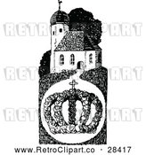 Vector Clip Art of Retro Crown and Church by Prawny Vintage
