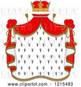 Vector Clip Art of Retro Crown and Royal Mantle with Red Drapes 2 by Vector Tradition SM