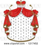 Vector Clip Art of Retro Crown and Royal Mantle with Red Drapes 3 by Vector Tradition SM