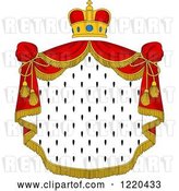 Vector Clip Art of Retro Crown and Royal Mantle with Red Drapes 5 by Vector Tradition SM