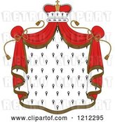 Vector Clip Art of Retro Crown and Royal Mantle with Red Drapes by Vector Tradition SM