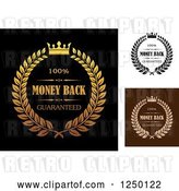 Vector Clip Art of Retro Crown and Wreath Money Back Guarantee Labels by Vector Tradition SM
