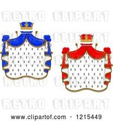 Vector Clip Art of Retro Crowns and Royal Mantles with Red and Blue Drapes by Vector Tradition SM
