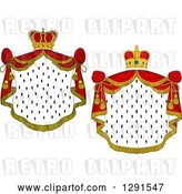 Vector Clip Art of Retro Crowns and Royal Mantles with Red Drapes by Vector Tradition SM